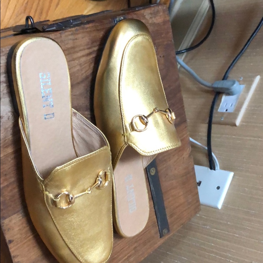 Gold metallic slides